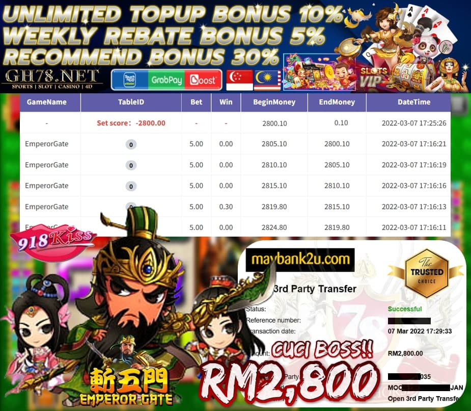 918KISS '' EMPEROR GATE '' CUCI RM 2,800 ♥