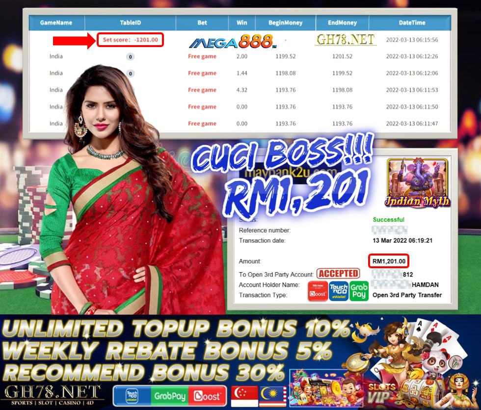 MEGA888 '' INDIA MYTH '' CUCI RM 1,201 ♥