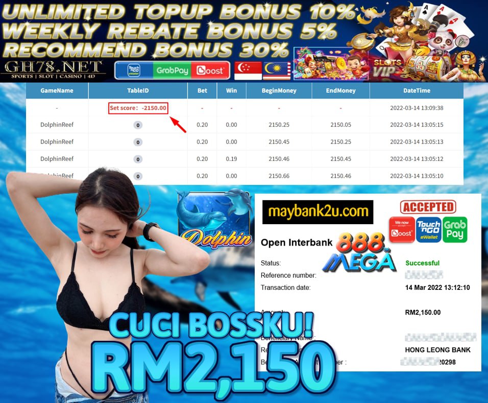 MEGA888 '' DOLPHIN REEF '' CUCI RM 2,150 ♥