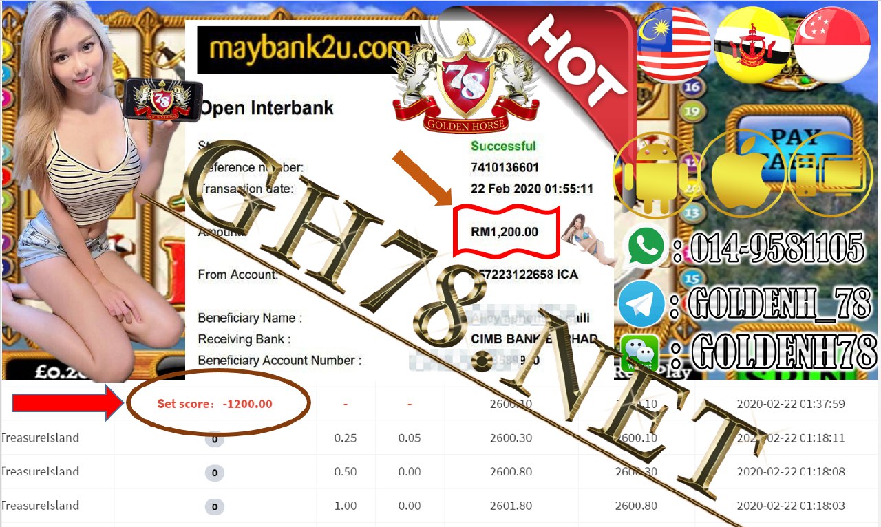 2020 NEW YEAR !!! MEMBER MAIN 918KISS, TREASURE ISLAND , WITHDRAW RM1200!!