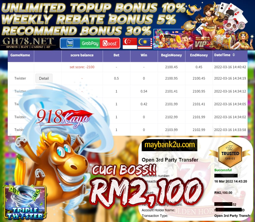 918 KAYA '' TRIPLE TWISTER '' CUCI RM 2,100 ♥