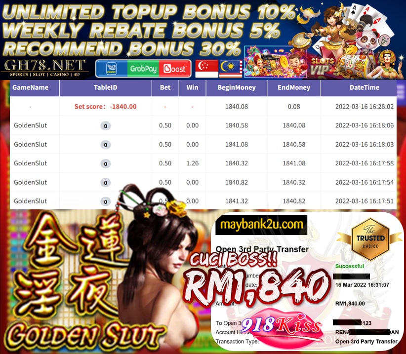918KISS '' GOLDEN SLUT '' CUCI RM 1,840 ♥