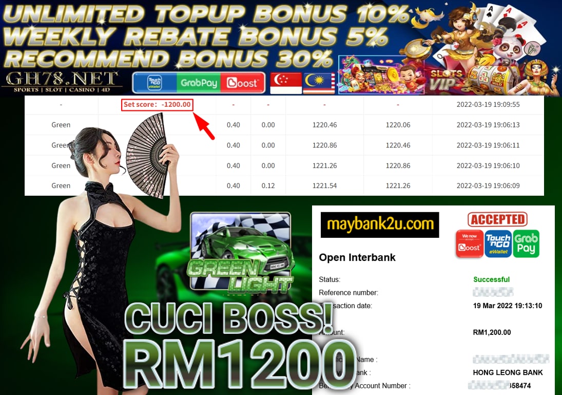 MEGA888 '' GREEN LIGHT '' CUCI RM 1,200 ♥