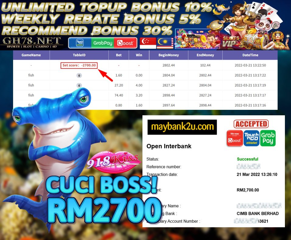 918KISS '' FISH '' CUCI RM 2,700 ♥