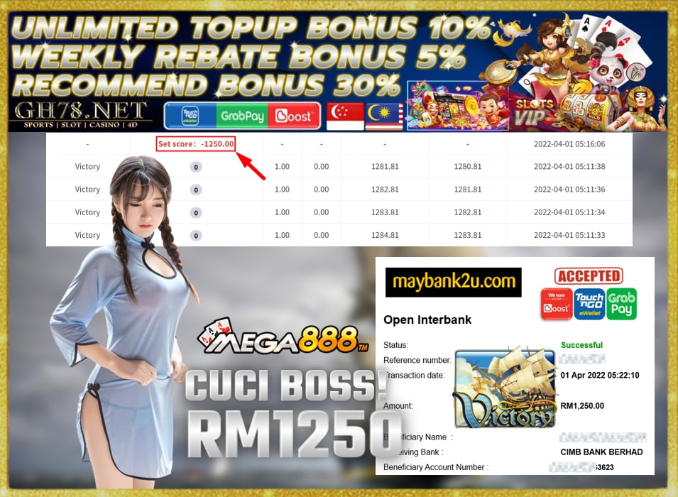 MEGA8888 '' VICTORY '' CUCI RM 1,250 ♥