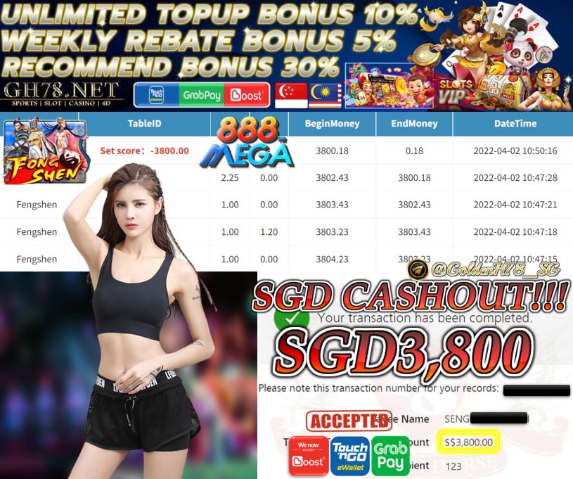 MEGA888 '' FONGSHEN '' CUCI SGD 3,800 ♥