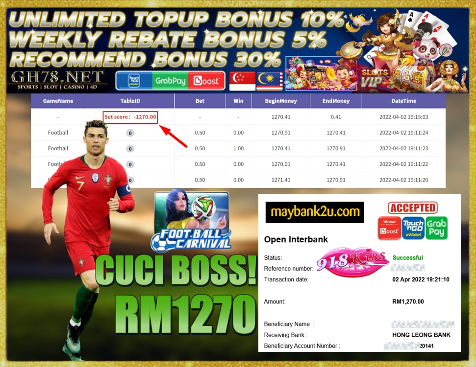918KISS '' FOOOTBALL CARNIVAL '' CUCI RM 1,270 ♥