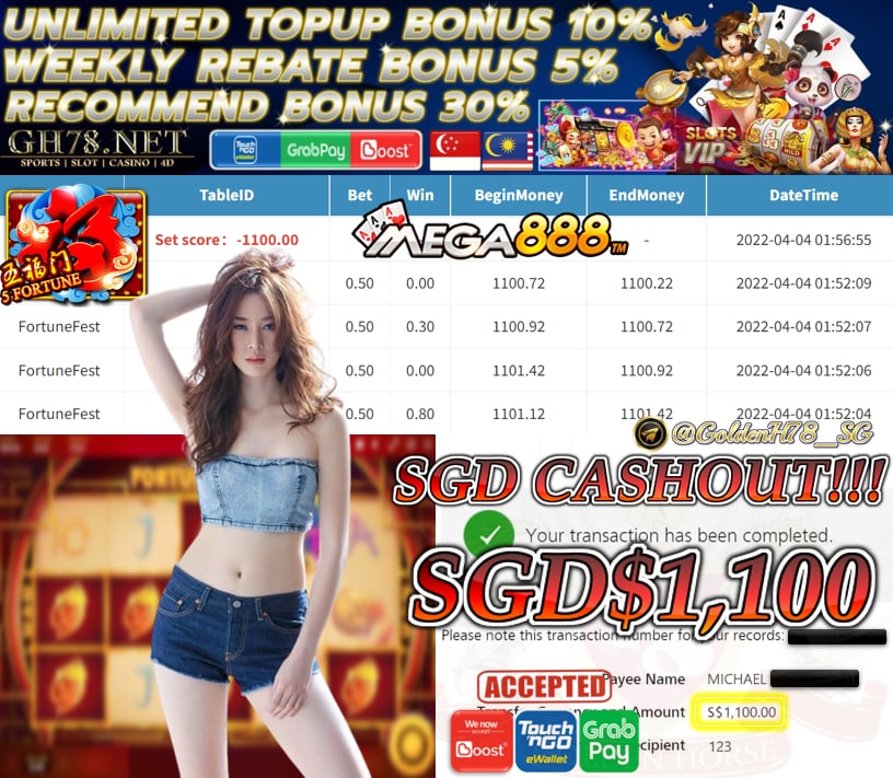 MEGA888 '' FORTUNEFEST '' CUCI SGD 1,100 ♥