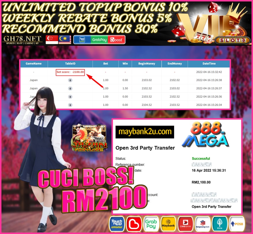 MEGA888 '' JAPAN FORTUNE '' CUCI RM 1,100 ♥