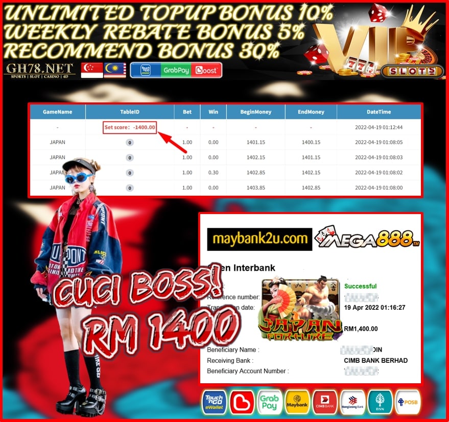 MEGA888 '' JAPAN FORTUNE '' CUCI RM 1,400 ♥