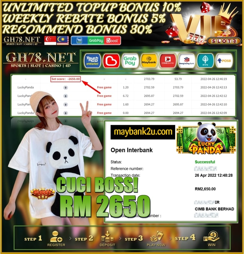 PUSSY888 '' LUCKY PANDA '' CUCI RM 2,650 ♥