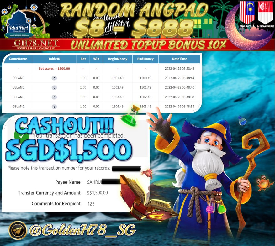 MEGA888 '' ICELAND '' CUCI SGD 1,500 ♥