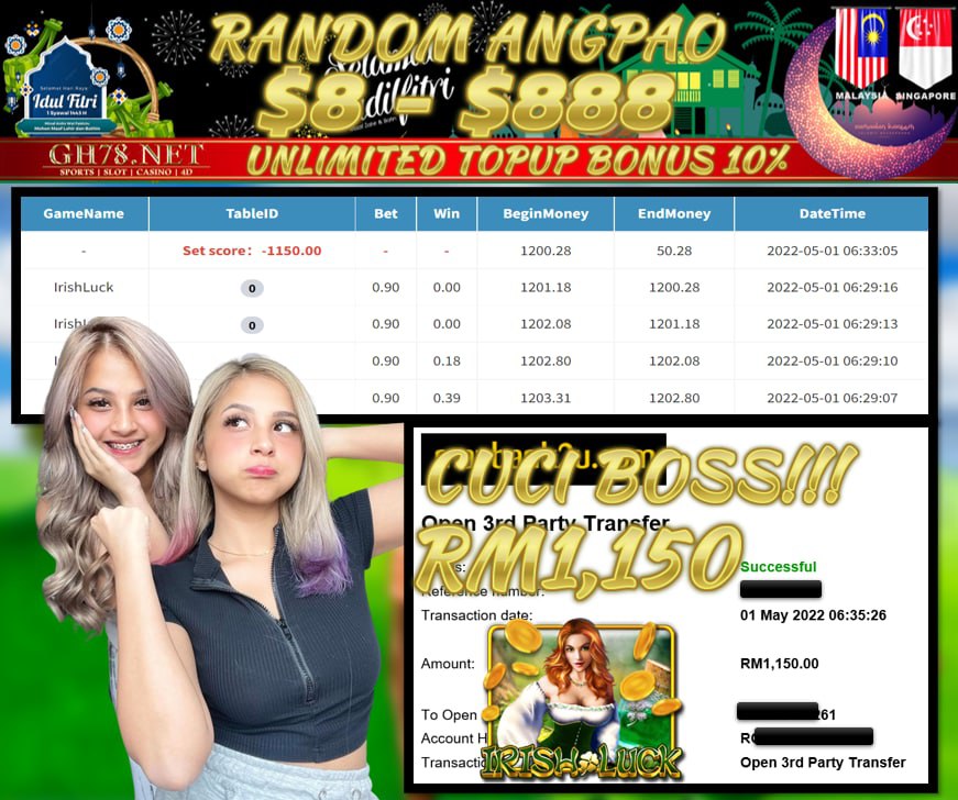 PUSSY888 '' IRISH LUCK '' CUCI RM 1,150 ♥