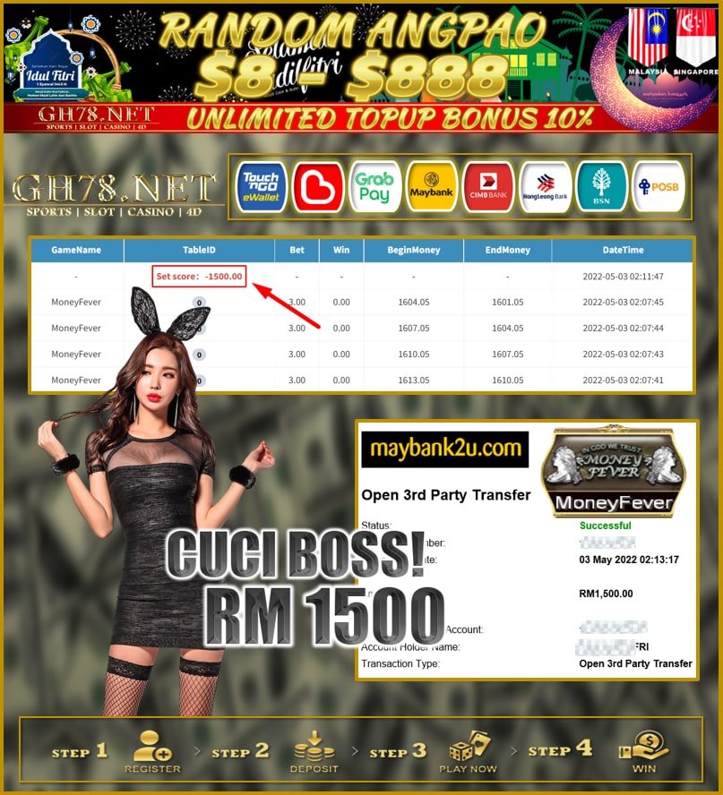 MEGA888 '' MONEY FEVER '' CUCI RM 1,500 ♥