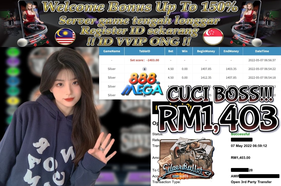 MEGA888 '' SILVER BULLET '' CUCI RM 1,403 ♥