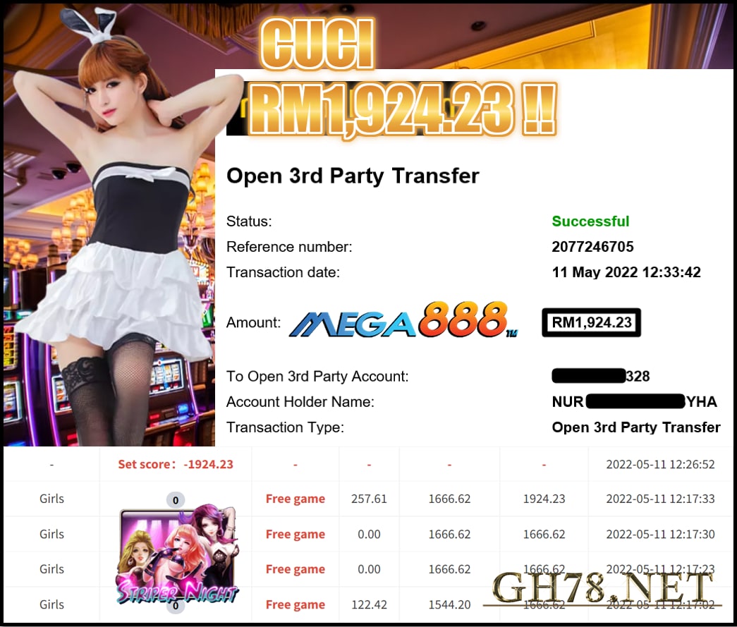 MEGA888 '' GIRLS '' CUCI RM 1,924 ♥
