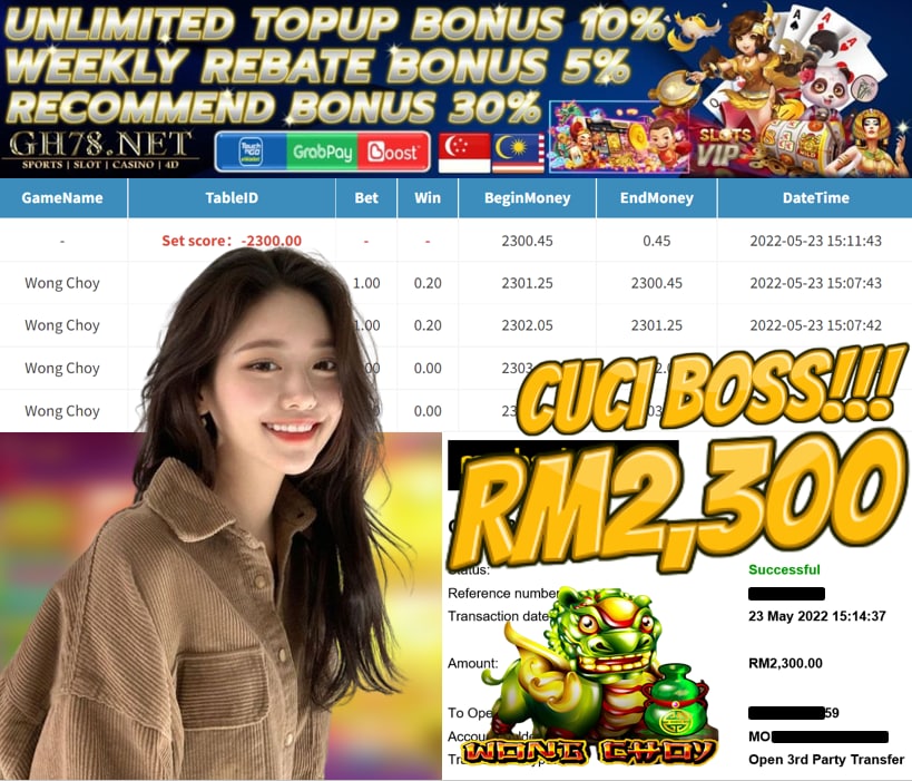 PUSSY888 '' WONG CHOY '' CUCI RM 2,300 ♥