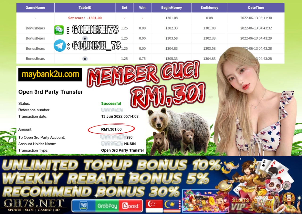 918KISS '' BONUS BEARS '' CUCI RM1,301 ♥