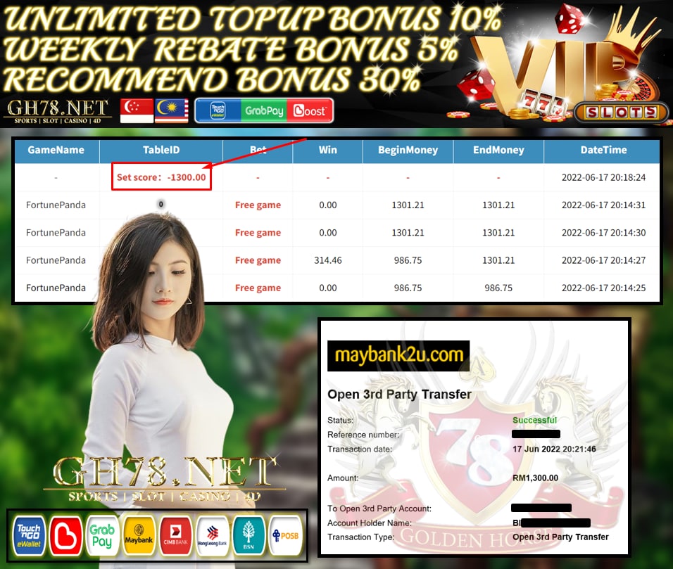 MEGA888 '' FORTUNE PANDA '' CUCI RM1,300 ♥