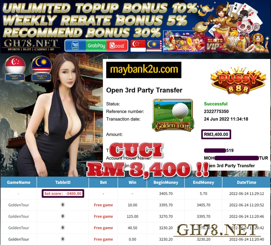 PUSSY888 '' GOLDEN TOUR '' CUCI RM3,400 ♥