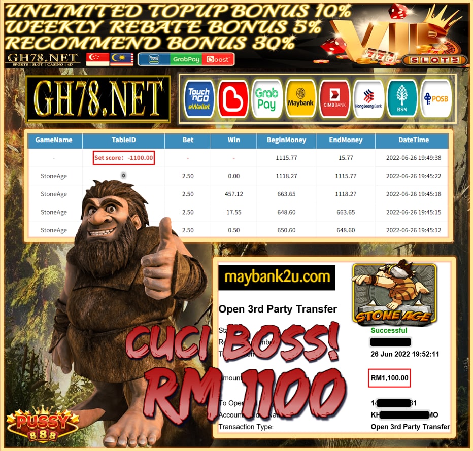 PUSSY888 '' STONE AGE '' CUCI RM1,100 ♥