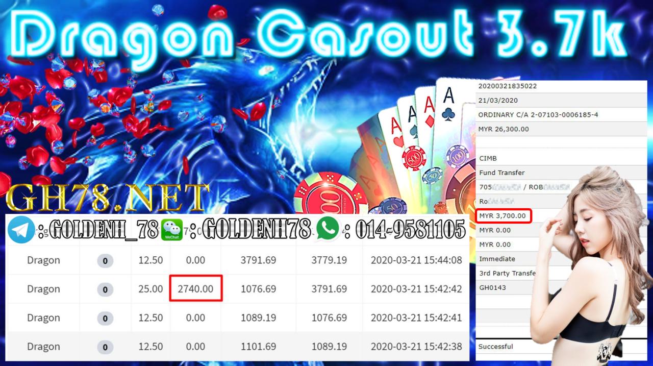 MEMBER MAIN 918KISS GAME DRAGON MINTA OUT RM3700!!!!