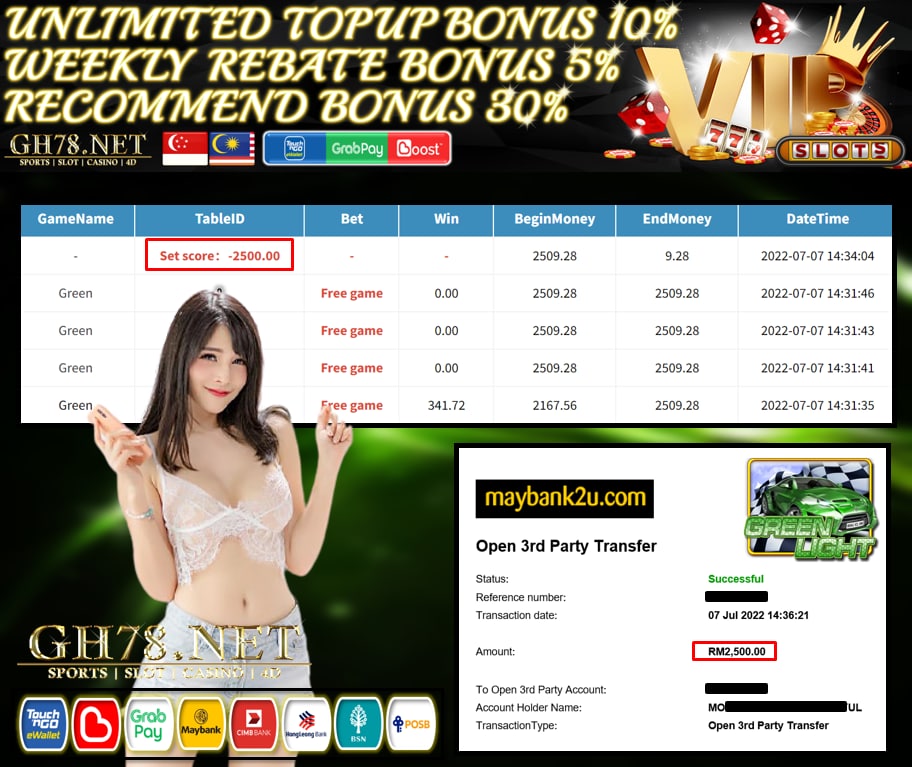 PUSSY888 MEMBER MAIN GREEN DAPAT CUCI RM2,500