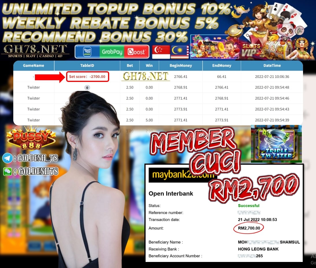 PUSSY888 '' TRIPLE TWISTER '' CUCI RM 2,700 ♥