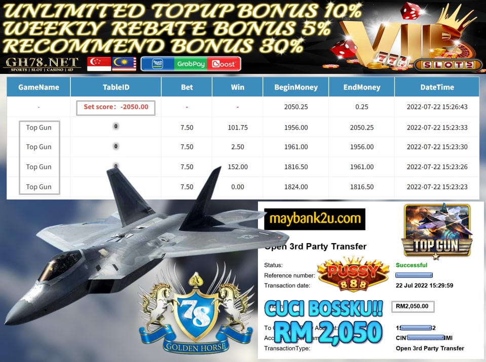 PUSSY888 '' TOP GUN '' CUCI RM 2,050 ♥