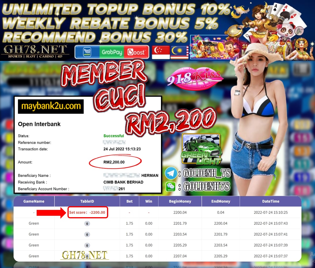 918KISS '' GREEN '' CUCI RM 2,200 ♥