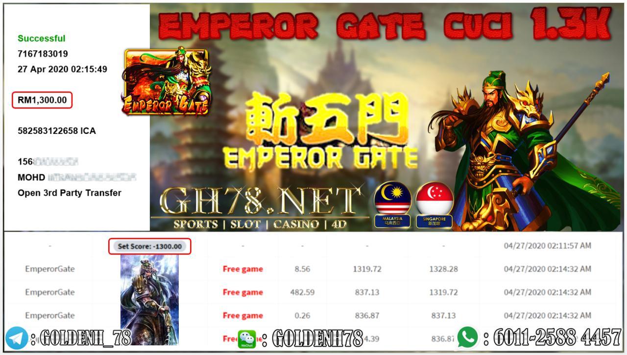 MEMBER MAIN EMPEROR GATE MENANG RM1300