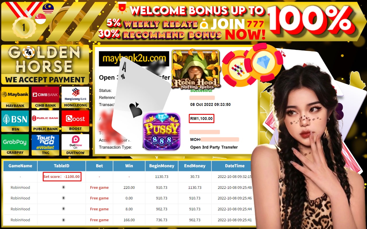 PUSSY888'' ROBINHOOD'' CUCI RM 1,100 ♥