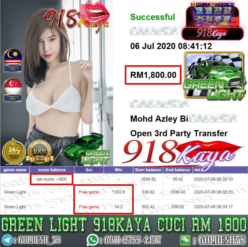 GREEN LIGHT 918KAYA CUCI RM1800
