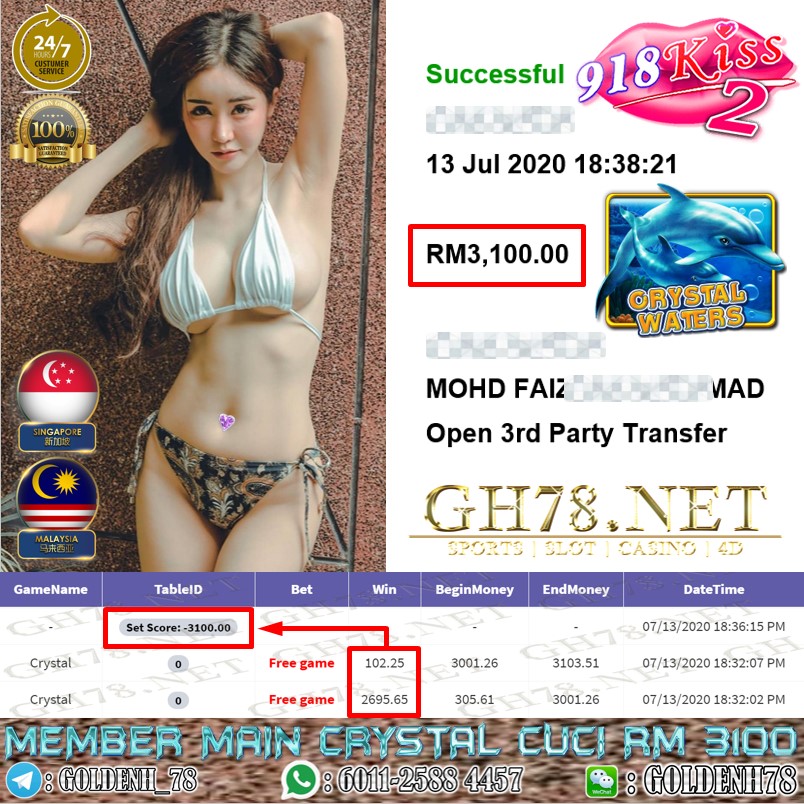 KISS2 MEMBER MAIN CRYSTAL DAPAT FREE GAME CUCI RM3100