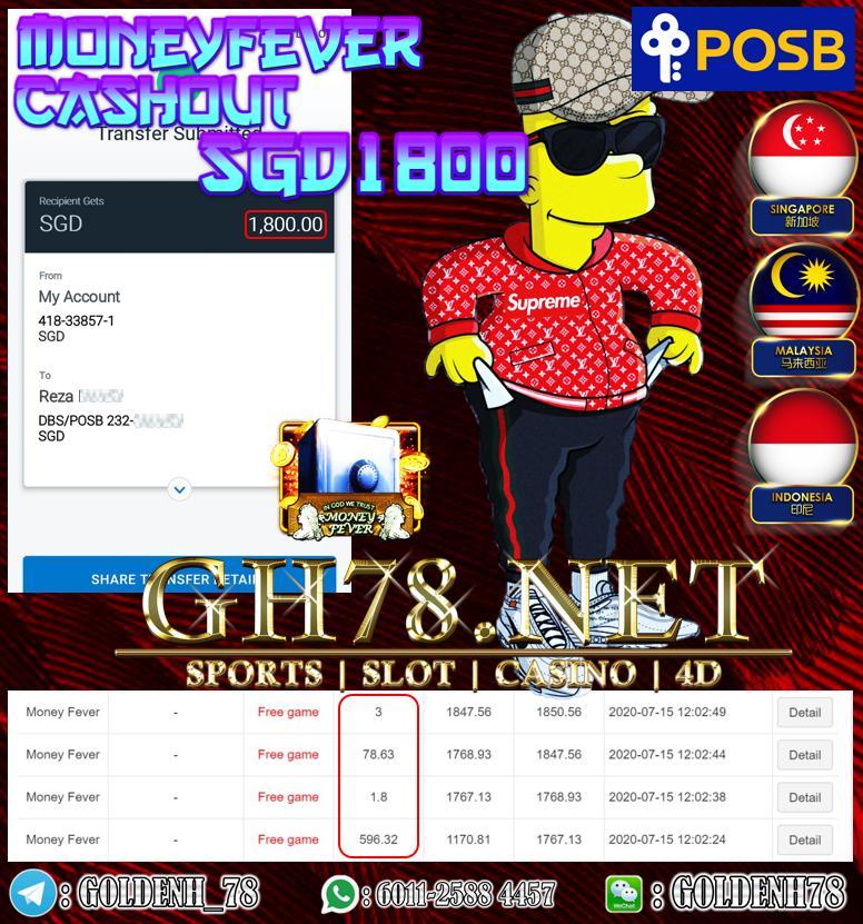 MEMBER MAIN MONEY FEVER OUT SGD1800