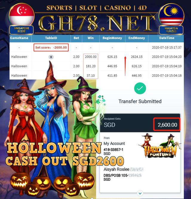 MEMBER PLAY HALLOWEEN CASHOUT SGD2600