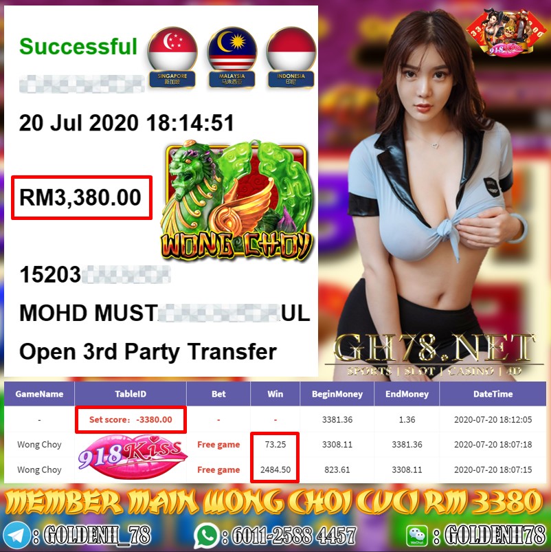 MEMBER MAIN 918KISS FT. WONG CHOI CUCI RM3380