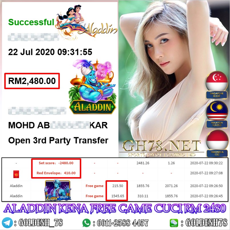 918KISS MEMBER MAIN ALADDIN KENA FREE GAME CUCI RM2480