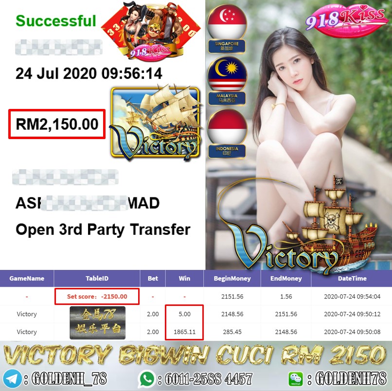 918KISS MEMBER MAIN VICTORY CUCI RM2150