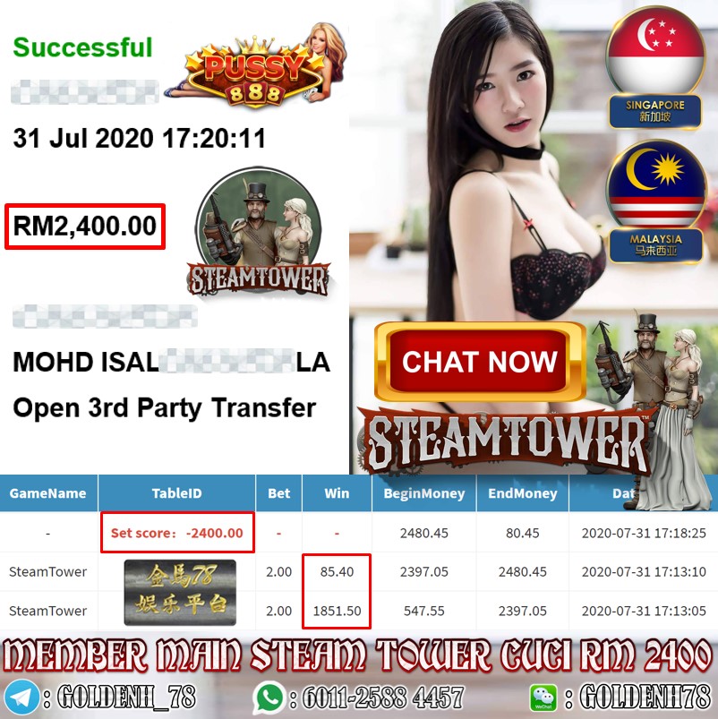 PUSSY888 FT.STEAM TOWER CUCI RM2400