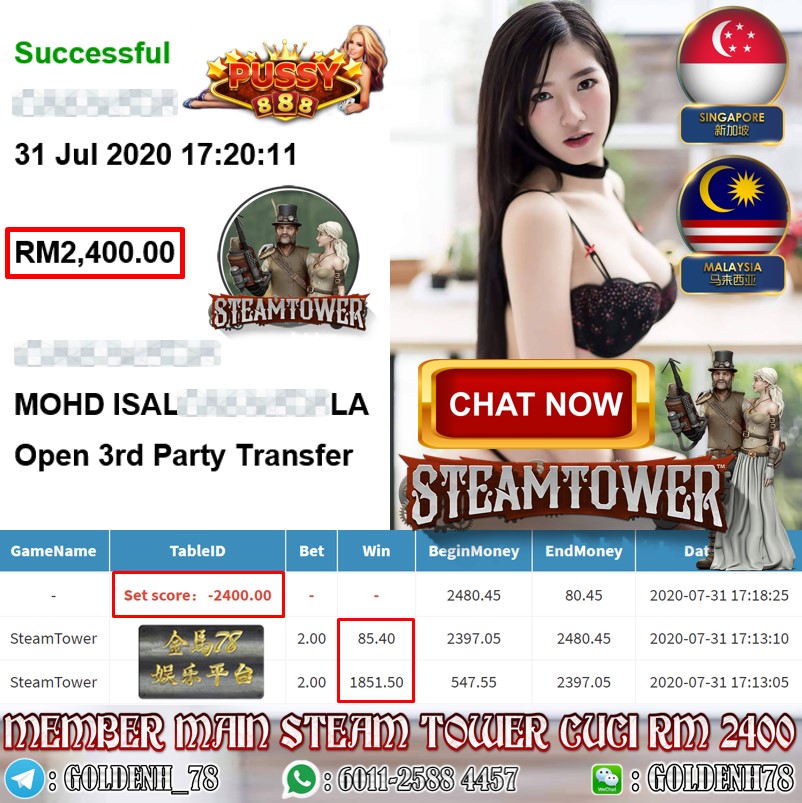 PUSSY888 FT.STEAM TOWER CUCI RM2400