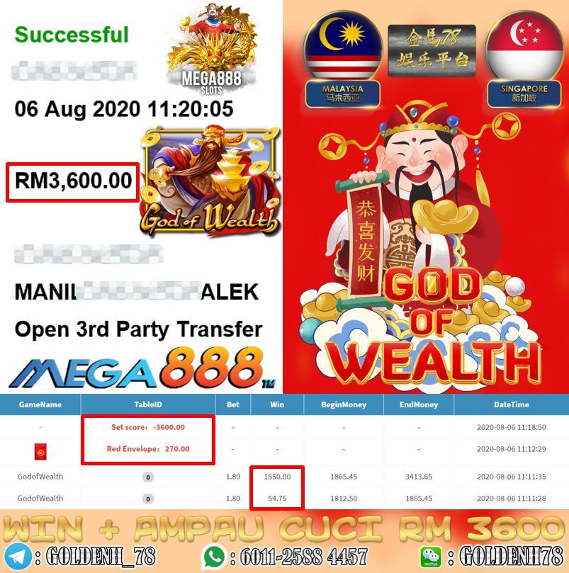 MEGA8888 GOD OF WEALTH CUCI RM3600