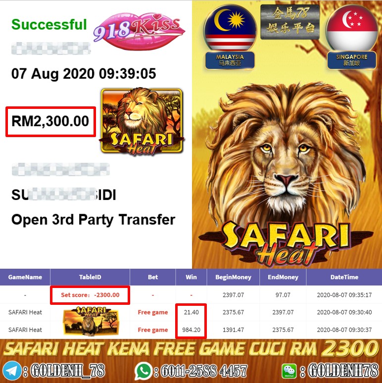 918KISS MEMBER MAIN SAFARI HEAT CUCI RM2300