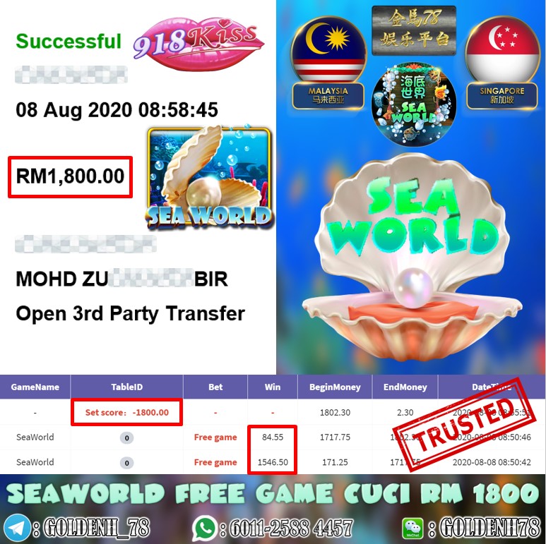 918KISS MEMBER MAIN SEAWORLD CUCI RM1800