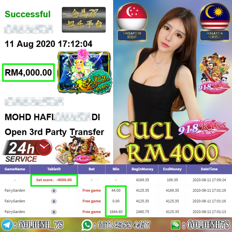 918KISS FT.FAIRY GARDEN KENA FREE GAME CUCI RM4000