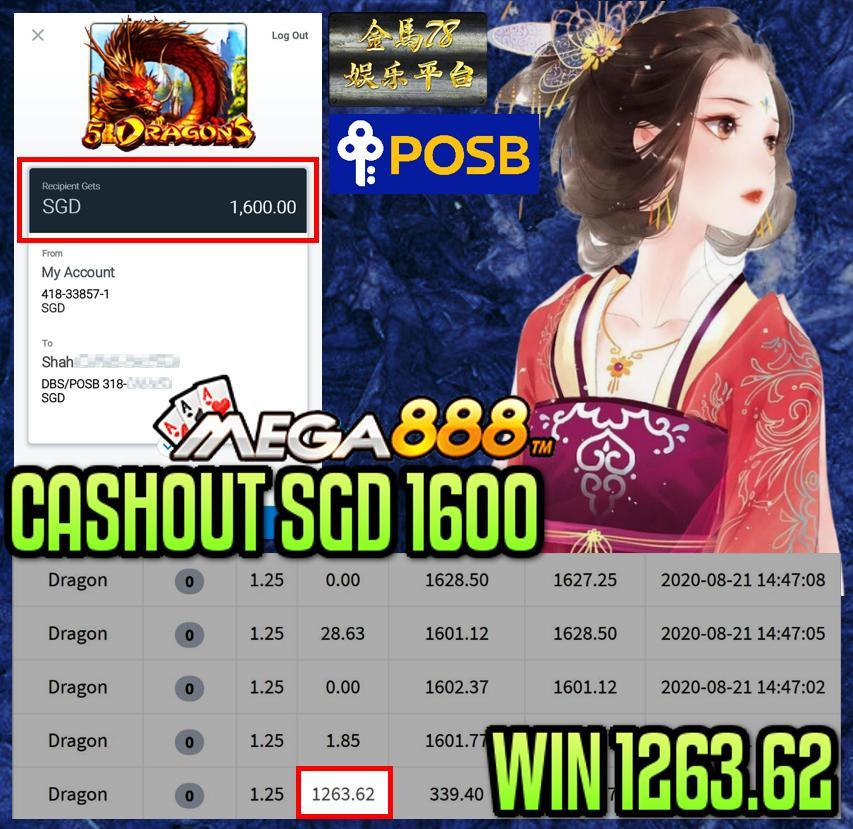 MEMBER PLAY MEGA888 VASHOYT SGD1600 !!! 