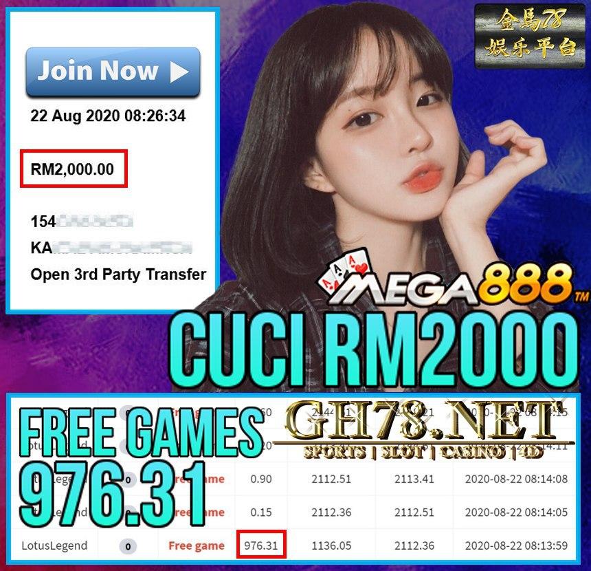 MEMBER MAIN MEGA888 CUCI RM2000 