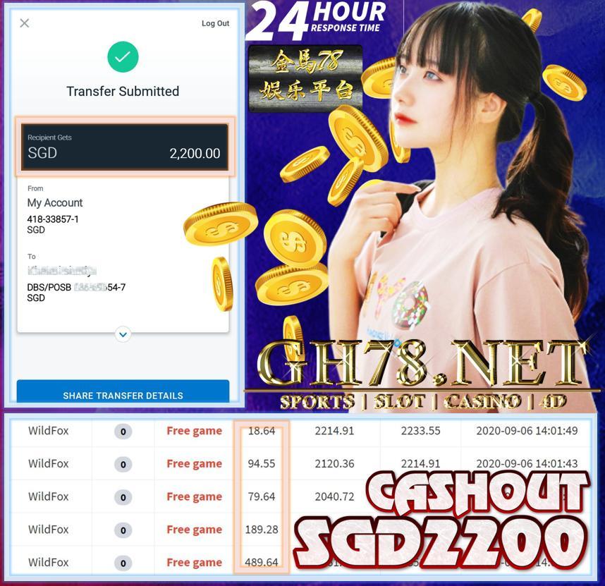 MEMBER PLAY PUSSY888 CASHOUT SGD2200