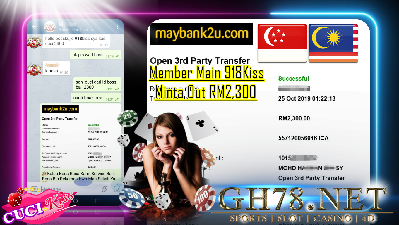 MEMBER MAIN 918KISS CUCI RM2300 !!