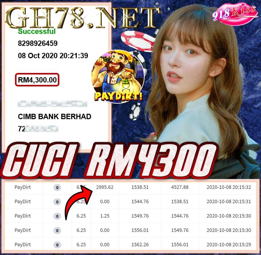 MEMBER MAIN 918KISS CUCI RM4300